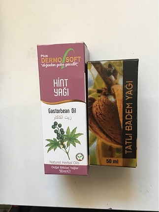 Hint yağı ve tatlı badem yağı