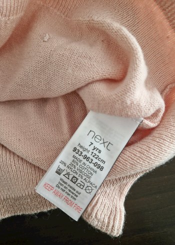 6 Yaş Beden NEXT Düğmeli Nakışlı Pembe Çocuk Hırkası