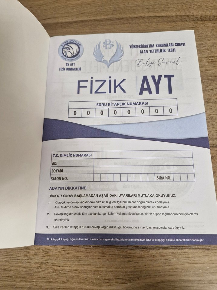 Bilgi Sarmal AYT Fizik Branş Denemeleri 25x14 - Görsel 2