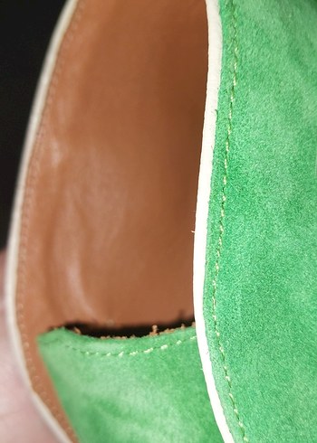 40 numara Kadın Yeşil Süet Ayakkabı - Görsel 5