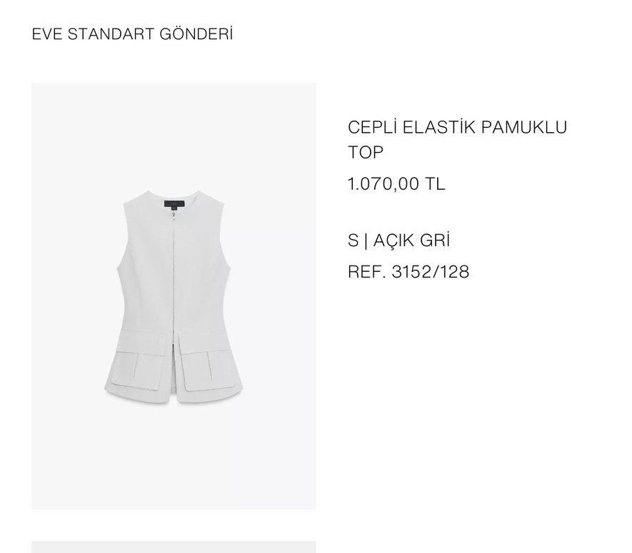 Zara cepli elastik Pamuklu top - Görsel 3