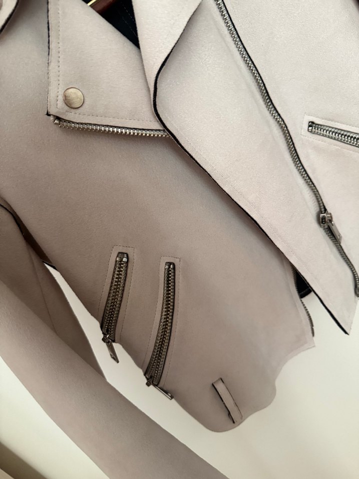 Mango Bej krem süet ceket - Görsel 5