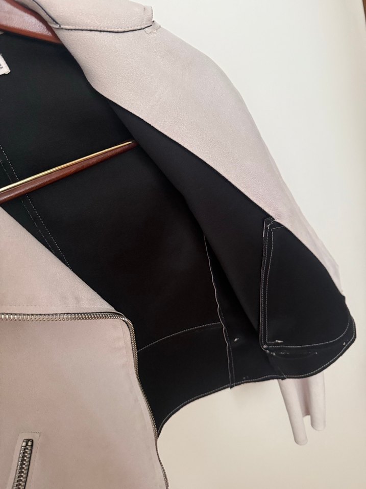 Mango Bej krem süet ceket - Görsel 4