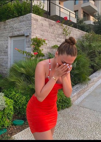 Love on friday turuncu mini elbise - Görsel 2