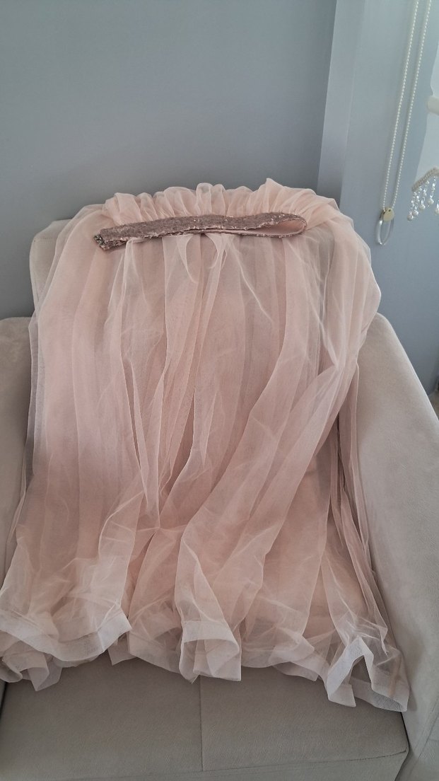 Pembe İşlemeli Uzun Abiye Elbise - Görsel 3