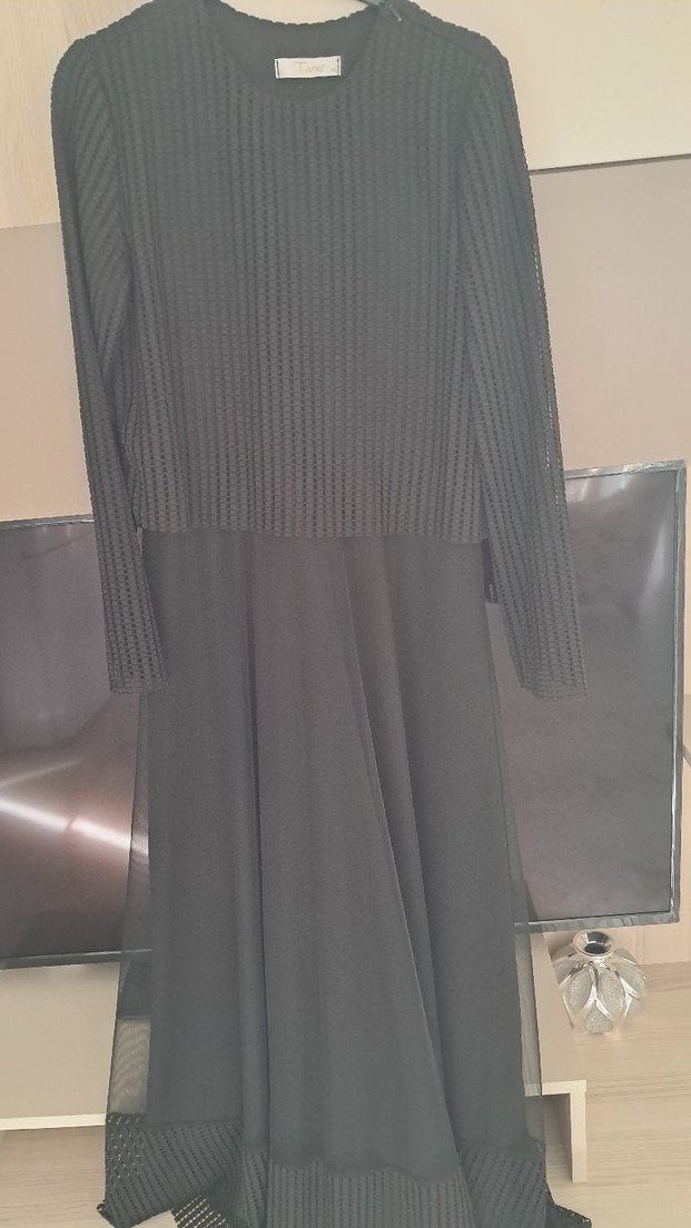 Kadın Siyah pilili  abiye elbise - Görsel 3