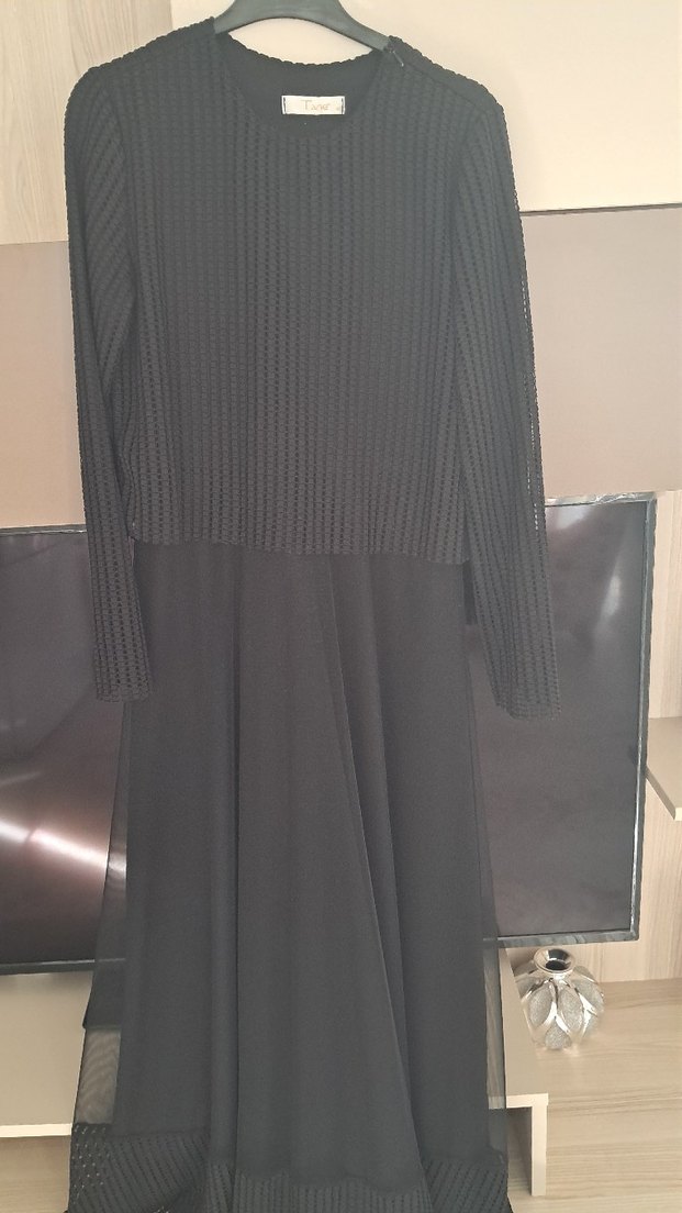 Kadın Siyah pilili  abiye elbise - Görsel 2