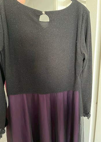 Uzun Kollu Mor Gotik Elbise - Görsel 4