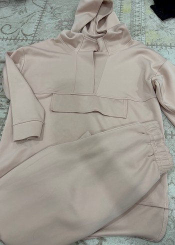 Zara Pudra Pembe Kapusonlu Rahat Esofman Takimi