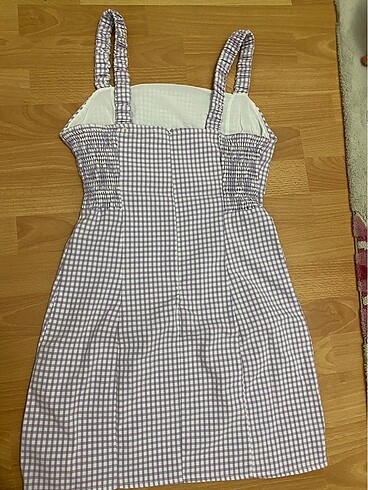 Pull and Bear Mor kareli elbise