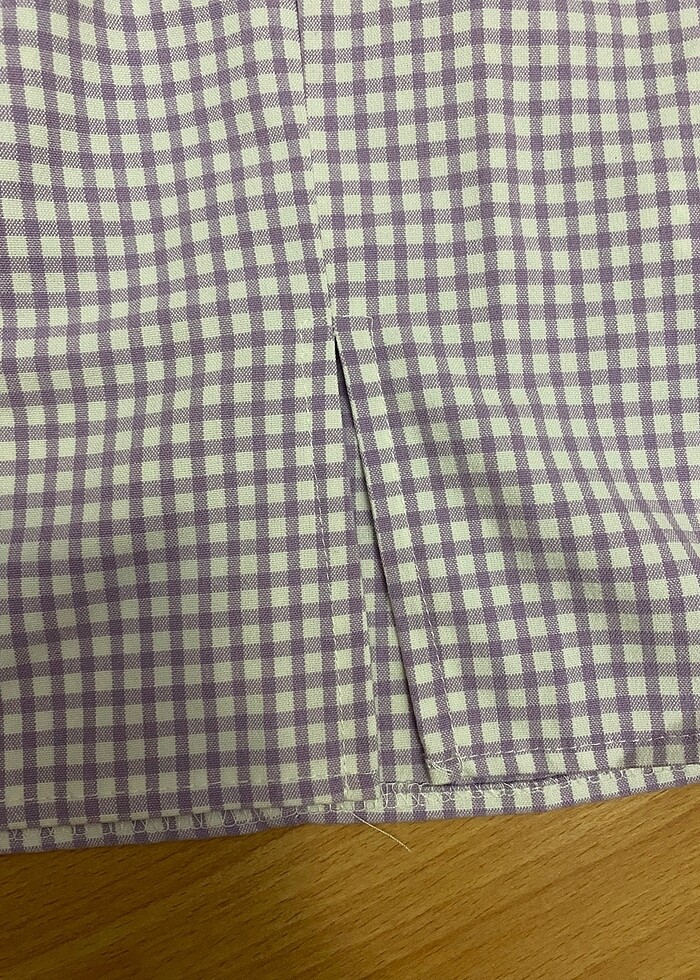 Mor kareli elbise - Görsel 3