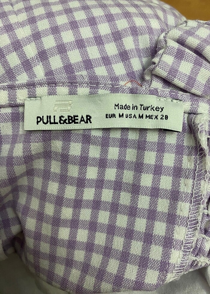 Mor kareli elbise - Görsel 4