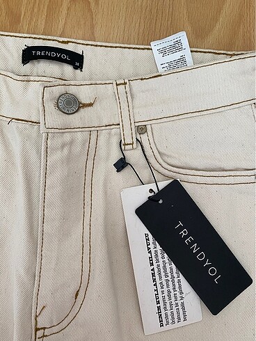 Ekru renk jean - Görsel 4