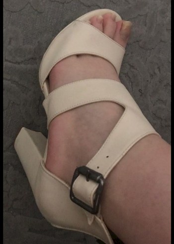 Bej Kadın Platform Topuklu Ayakkabı - Görsel 5