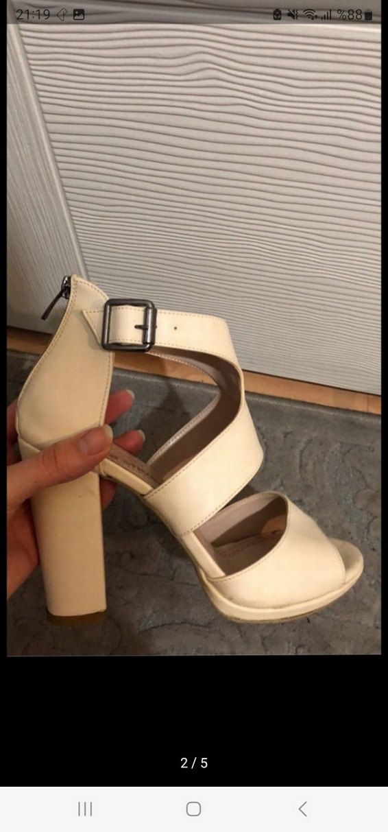 Bej Kadın Platform Topuklu Ayakkabı - Görsel 2