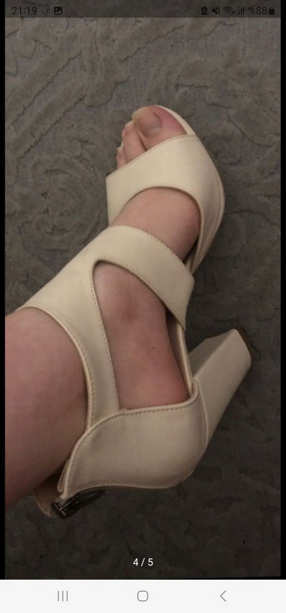 Bej Kadın Platform Topuklu Ayakkabı - Görsel 4