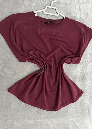 l Beden bordo Renk Y2k Streetwear t-shirt %100 Pamuk Acil Satılık