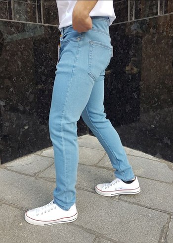 Erkek Mavi Skinny Fit Kot Pantolon - Görsel 2