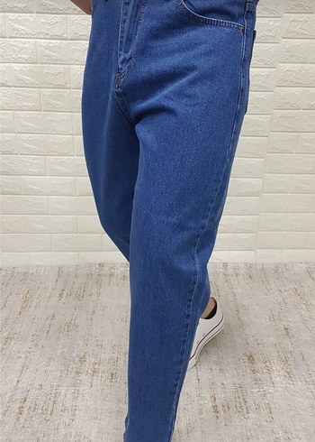 Erkek Mavi Boyfriend Fit Bilek Paça Kot Pantolon - Görsel 2