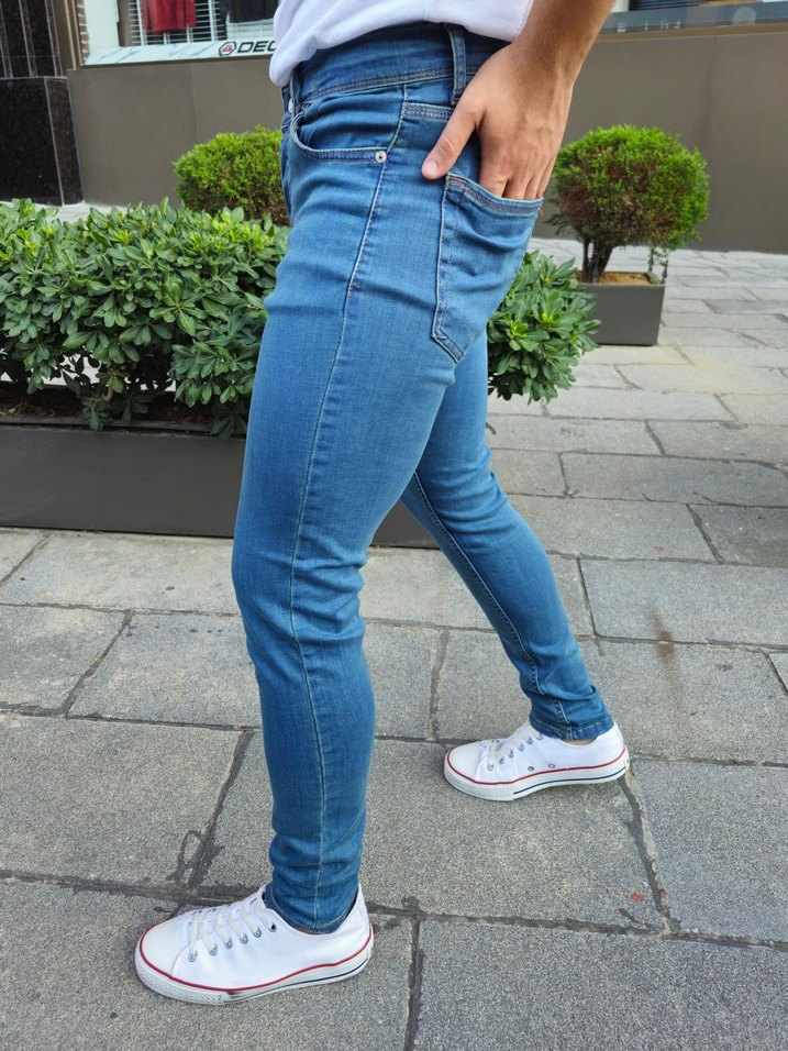 Ceza Denim Erkek Mavi Süper Skinny Fit Denim Jean - Görsel 3