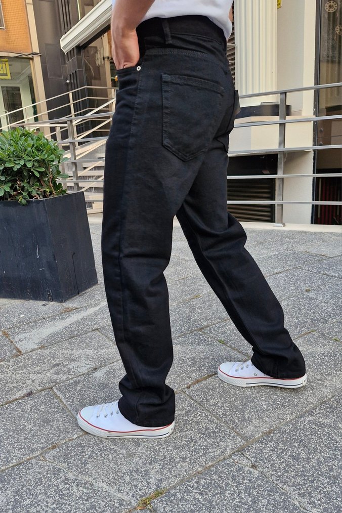 Erkek Siyah Baggy Fit Denim Pantolon - Görsel 2