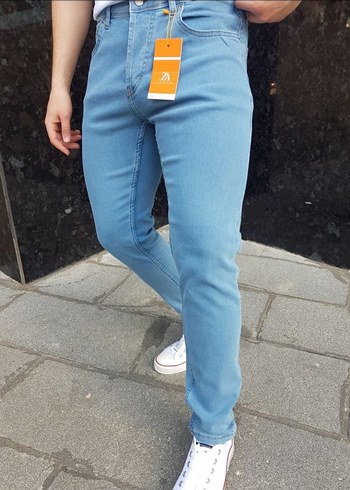 Erkek Mavi Denim Skinny Fit Jean Pantolon