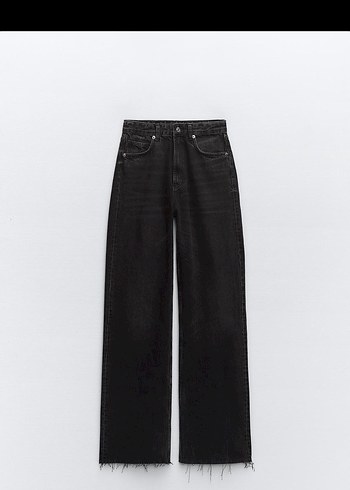 Zara zara Yüksek Bel Siyah Geniş Paça Jean