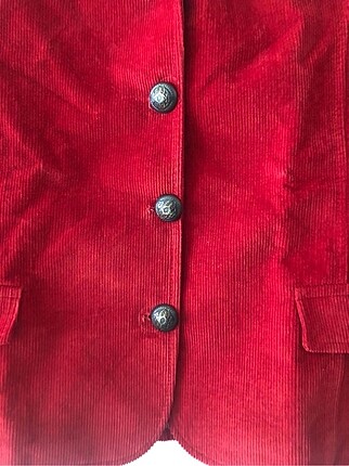 s Beden kırmızı Renk Vintage kadife blazer