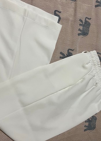 On Fashion Düğmeli Beyaz Kadın Yelek - pantolon ikili takım