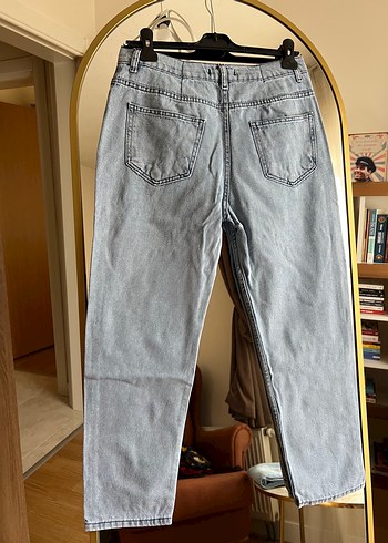 40 Beden gri Renk Kadın kot taşlı Payetli Bol Kesim Midi Kot Pantolon