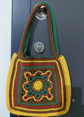 Renkli Örgü Mandala Kadın Çanta - Görsel 2