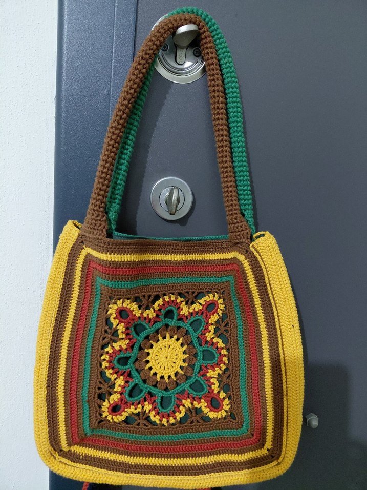 Renkli Örgü Mandala Kadın Çanta - Görsel 2