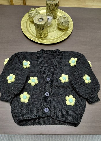 Papatya motifli Yeşil  Örgü Kız Hırka 
Adet fiyatı dır - Görsel 6