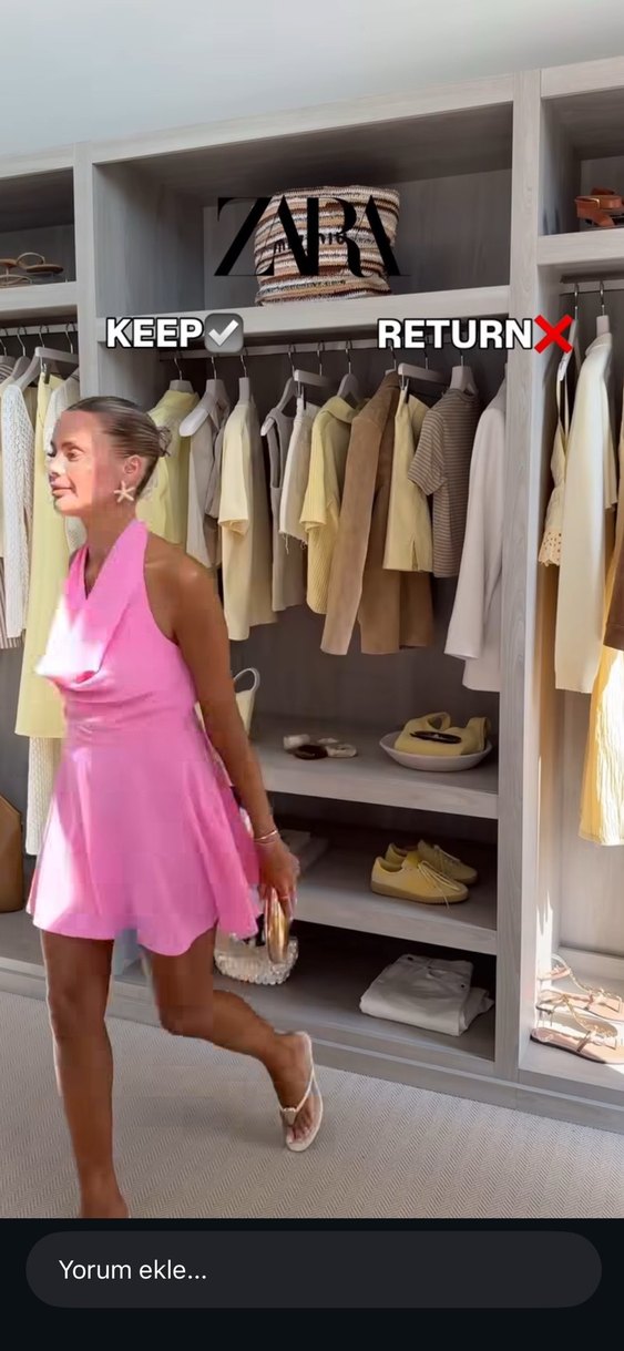 Pembe Sırt Detaylı Mini Elbise - Görsel 3