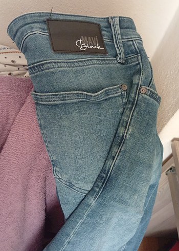m Beden mavi Renk Gevşek Kesim Mavi Denim Kadın Pantolon