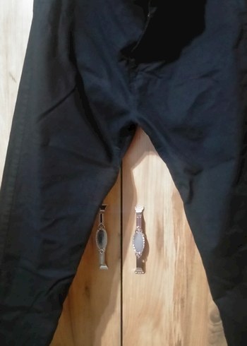 Siyah Kemerli kadın Denim Pantolon