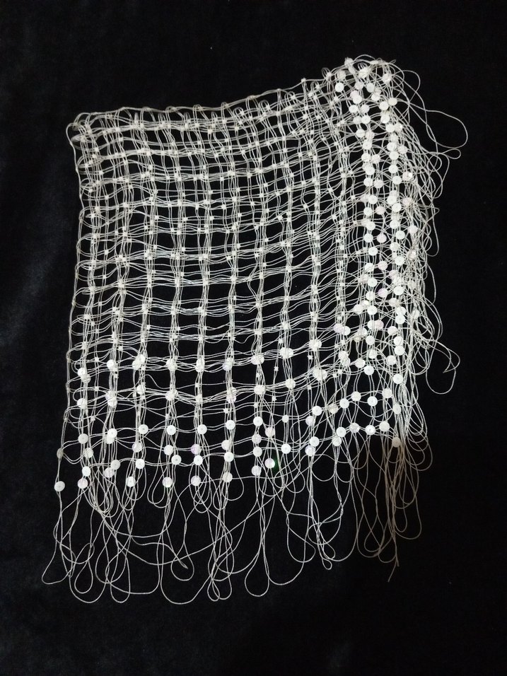 İnci İşlemeli Beyaz Örgü Saç Aksesuarı - Görsel 3