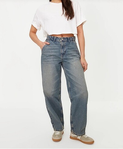 Soluk efektli vintage jean