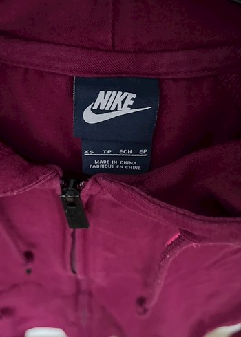 Bordo Nike Kapüşonlu Fermuarlı Sweatshirt eşofman takımı - Görsel 2