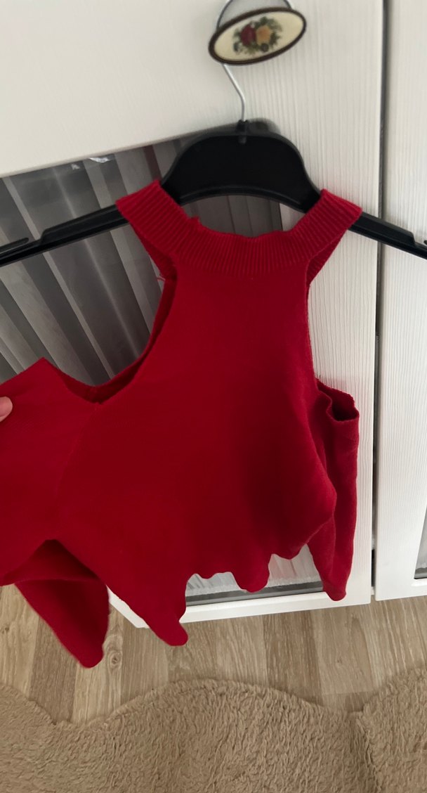 Kırmızı Yarım Balıkçı Yaka Kadın Kazak - Görsel 2