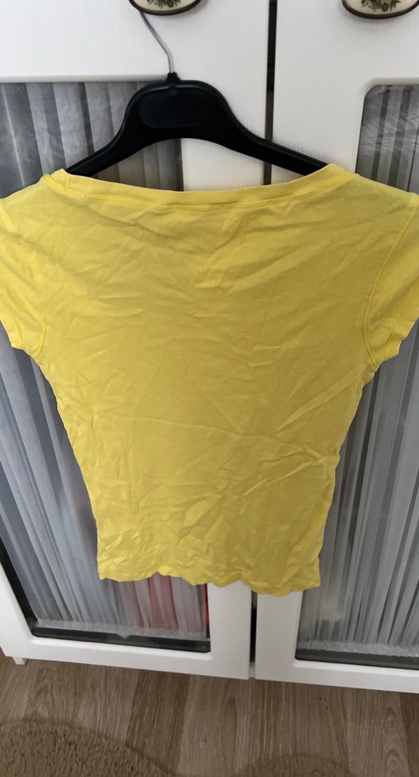Sarı Kadın Kısa Kollu Tişört - Görsel 3