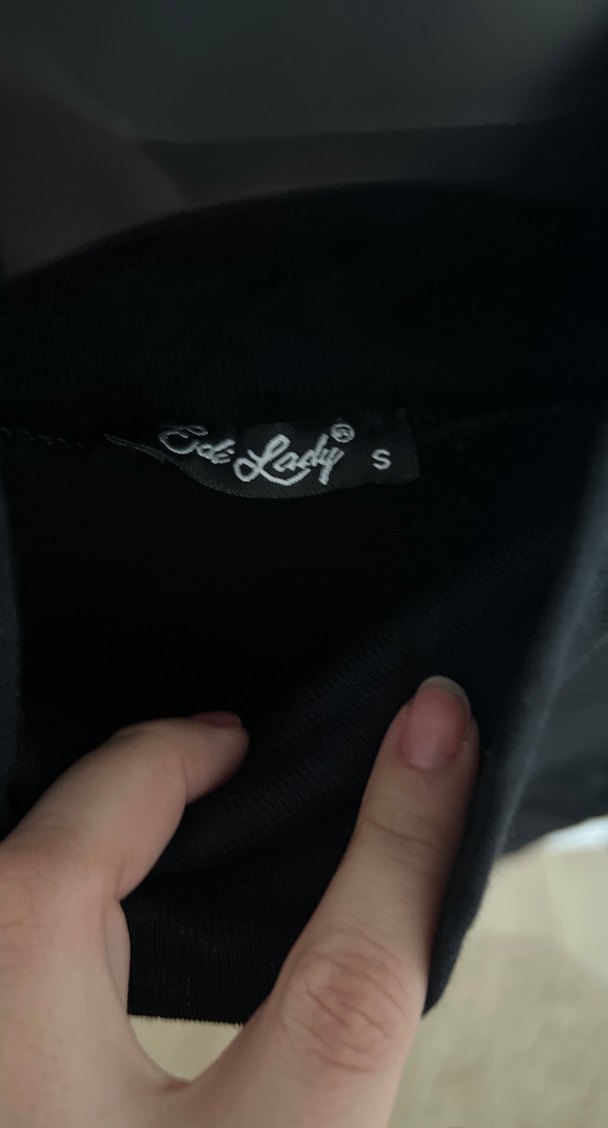 Siyah Uzun Kollu Yüksek Yakalı Fit Bluz - Görsel 2