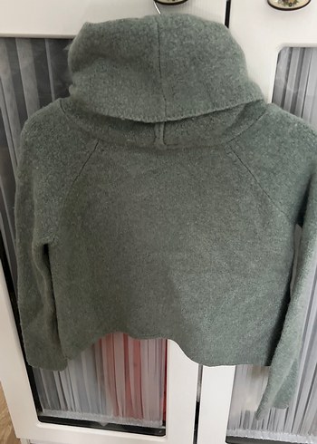 Su yeşili boğazlı Kadın Triko Kazak - Görsel 3