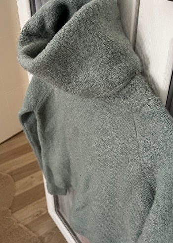 Su yeşili boğazlı Kadın Triko Kazak - Görsel 2