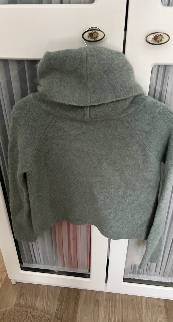 Su yeşili boğazlı Kadın Triko Kazak - Görsel 3