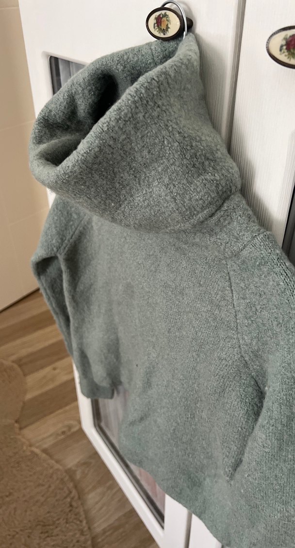 Su yeşili boğazlı Kadın Triko Kazak - Görsel 2