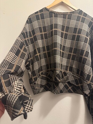 Stradivarius ekose desen bluz - Görsel 3