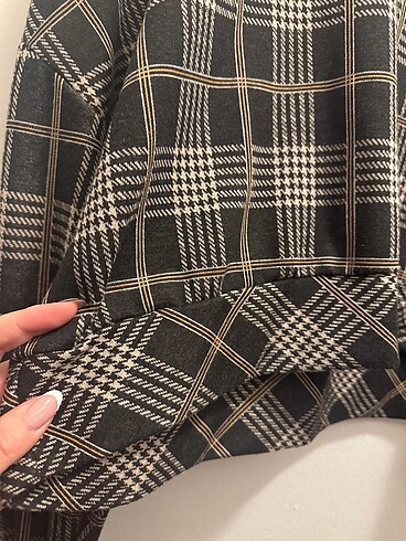 Stradivarius ekose desen bluz - Görsel 5