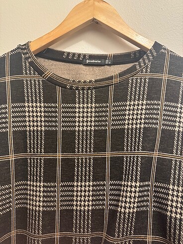 Stradivarius ekose desen bluz - Görsel 7