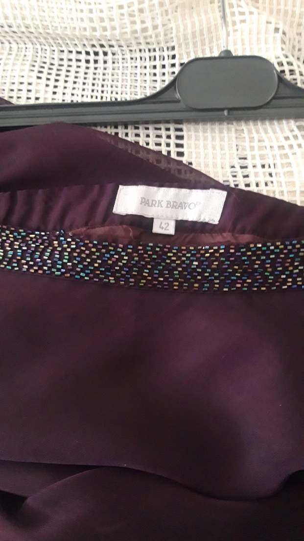 Mürdüm rengi etek - Görsel 2